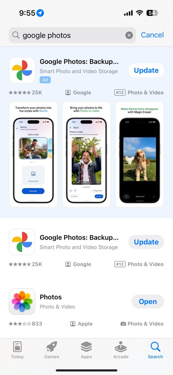 Google Fotos: GIF auf dem iPhone auswählen